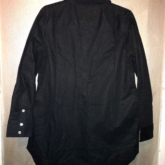 Soft Surroundings  Black  Jacquard  Long Sleeve  Dress  Large - Picture 5 of 7